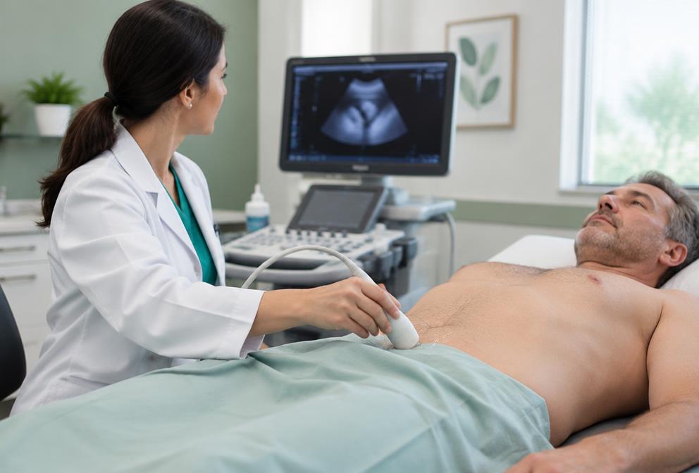 Ecografía reno-vesico-prostática o reno-vesical en Clínica Hepler Bone